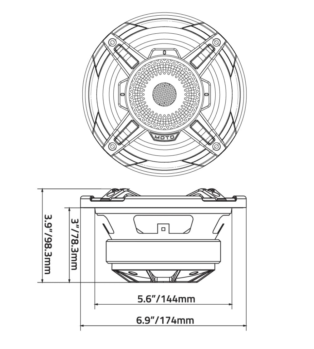 WDX6MOTO-CD : 6.5" Moto 2-Way Loudspeaker W/Back Mounted Compression Driver (Pair)