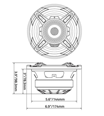 WDX6MOTO-CD : 6.5" Moto 2-Way Loudspeaker W/Back Mounted Compression Driver (Pair)