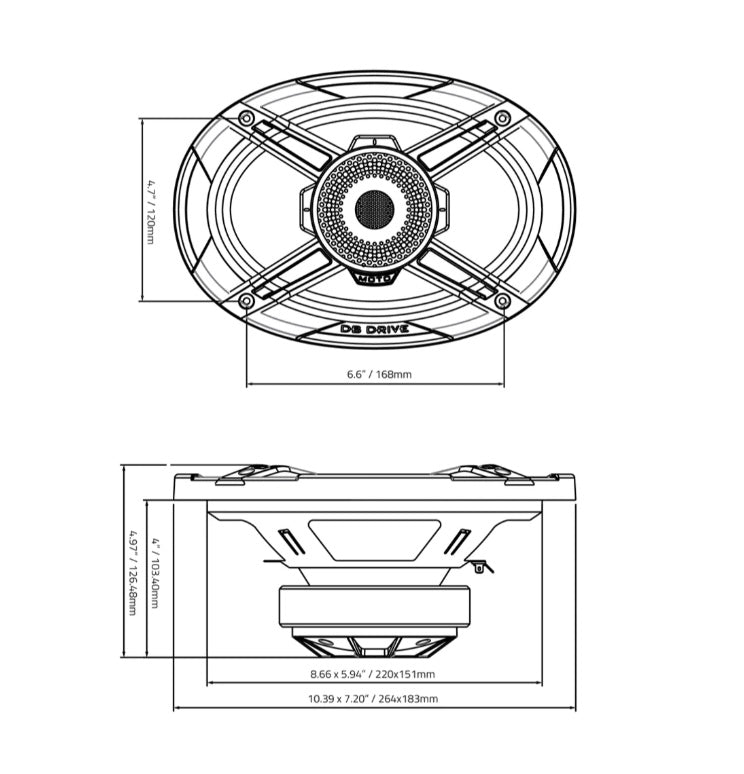 WDX69MOTO-CD: 6 X 9" Moto 2-Way Loudspeakers W/Back mounted Compression Driver