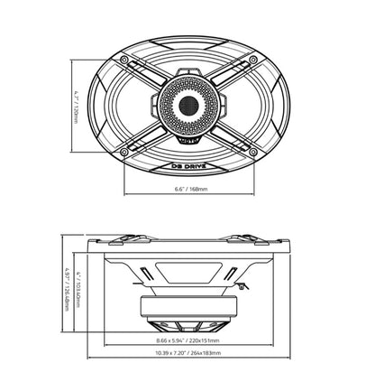 WDX69MOTO-CD: 6 X 9" Moto 2-Way Loudspeakers W/Back mounted Compression Driver